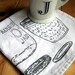 Screen Printed Organic Cotton Cloth Napkins - Eco Friendly Dinner Napkins - Vintage Mason Jar Illustration