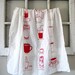 Tea Towel - Screen Printed Organic Cotton Coffee Cups Flour Sack Towel - Awesome Kitchen Towel for Dishes