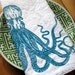 Screen Printed Organic Cotton Cloth Napkins - Eco Friendly Octopus Dinner Napkins - Reusable and Washable Nautical Cotton Lunch Napkins