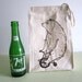 Screen Printed Recycled Cotton Lunch Bag - Reusable and Washable - Eco Friendly and Awesome - Circus Side Show - Bear and Bike Illustration