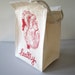 Screen Printed Recycled Cotton Lunch Bag - Reusable and Washable - Eco Friendly - Heart Healthy