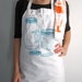 Screen Printed Full Apron - Natural Cotton Twill - Vintage Mason Jar Illustration - Eco Friendly - Super Awesome Kitchen Apron