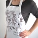 Screen Printed Apron - Natural Cotton Twill - Botanical Peanut Plant Illustration - Eco Friendly - Super Awesome Kitchen or Gardening Apron
