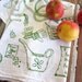 Screen Printed Organic Cotton Kitchen Flour Sack Tea Towel - Eco Friendly and Awesome dish towel - Green Thumb Gardening Tools Illustration
