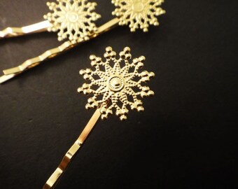 8Pcs 18K Gold Plated Bobby Pins E