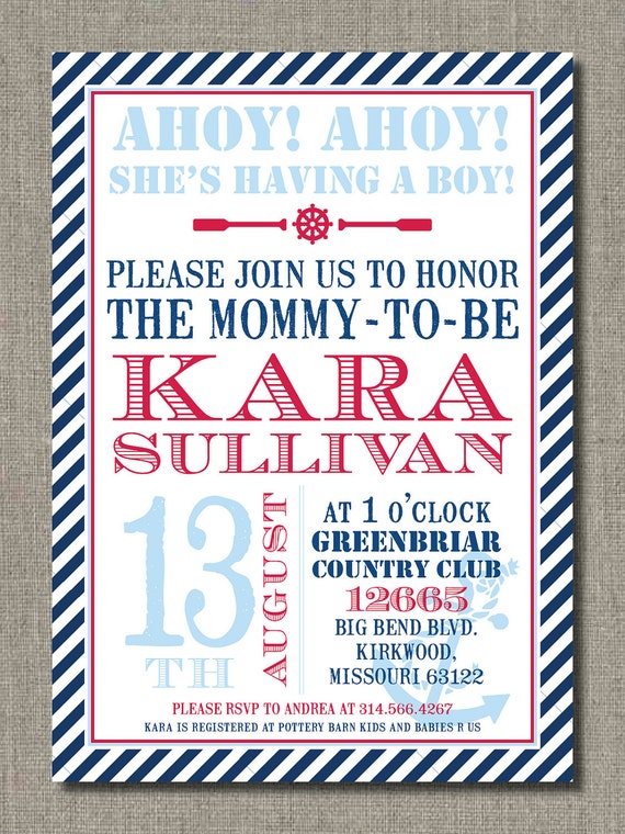 Set of 24 Invitations - Ahoy...It's A Boy - Baby Shower Invitation by Flair Designery Il_570xn