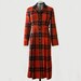 Reserved - Vintage Orange Plaid Dress - Plaid Coat, Orange Dress