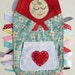MATRYOSHKA Ribbon Tag Baby Blanket in Alexander Henry Farmdale Blossom Fabric and Red Minky Blankie Lovey Lovie Baby Gift