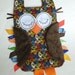 Woodland OWL in Retro Inspired Swirls Print with Chocolate Brown Minky Fabric Ribbon Tag Blankie Blanket Lovey Lovie Baby Gift