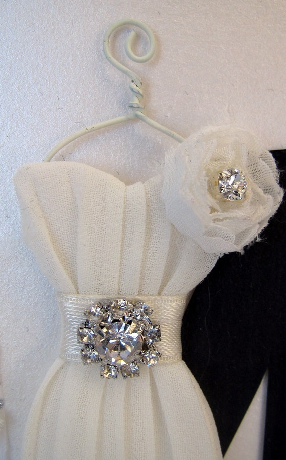 Crystal Rose Personalized Wedding Dress Card / On Your Wedding