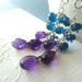 RESERVED for Pam - Purple Amethyst neon teal Apatite Sterling silver earrings February birthstone jewelry Dangle earrings jewel tones