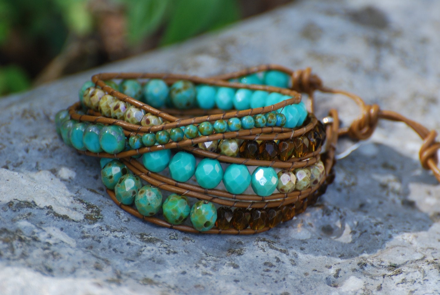 Turquoise Multi Wrap Bracelet SALE by 2and2 on Etsy