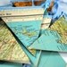 Cornwall Bunting vintage map recycled garland