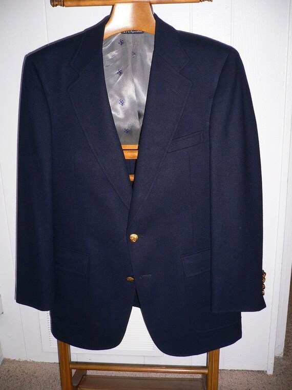 Mens Navy Wool Flannel Blazer by Austin Reed Size 40S