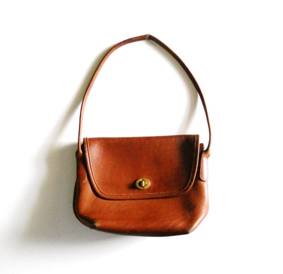 Vintage 1980s Coach Caramel Brown Leather by LiliesValleyVintage