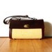 Vintage 1960s Yellow Wool Tweed Leather Barrel Handbag