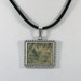 Vintage Espana Spain Canceled Postage Stamp Pendant Necklace