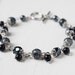 Moons and Planets Bracelet with Crackled Beads, Chinese Glass Beads and Blue Sandstone