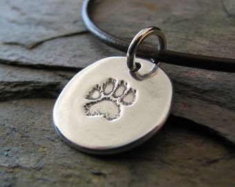 Personalized Pawprint Charm, Handmade with Recycled Silver, by SilverWishes
