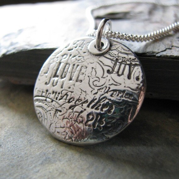 PMC Jewelry Personalized Rustic Style Pendant by SilverWishes