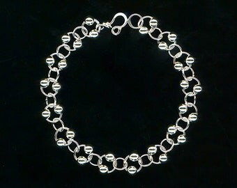 Spiral Metal Wire Bracelet Sterling Silver Chain by WvWorksJewelry