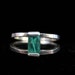 Elegant but Simple Natural Emerald in Split Band Sterling Silver Ring