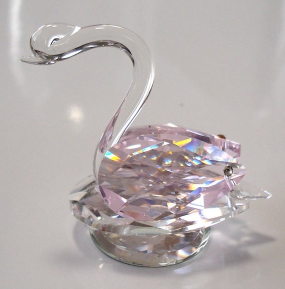 pink swan swarovski