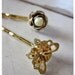 Vintage Garden Hair Pin Pair, Rose and Butterfly,Gold Shabby and Chic Upcycled Bobby Pins