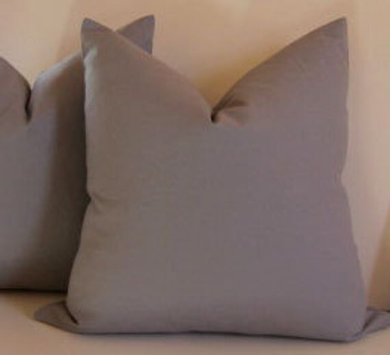 Set of Two Gray Pillows 22 inch Decorative Pillows