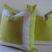 Set of Two - Citron pillows - 20, 22 or 24 inch - Decorative Pillow - white ribbon embellishment - neon bright - made to order