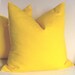 Yellow Pillow Cover - 20 inch - Decorative Pillow - Bright Yellow - cotton - sunshine - ready to ship