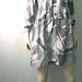 Vintage Japanese Abstract Chiffon Grey Dress