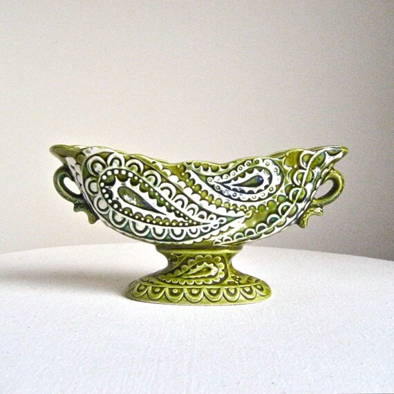Relpo Pottery Planter Vase with Paisley Design 1970s