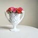 Vintage Milk Glass Loving Cup Vase Faceted White Indiana Glass Two Handled