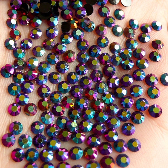 3mm Ab Rhinestones   14 Faceted Cut Round Resin By Miniaturesweet