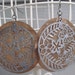 Brown Capiz Shell with Silver Filigree earrings