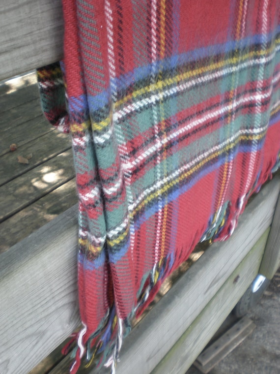 Vintage Chatham Fringed Throw / Stadium Blanket
