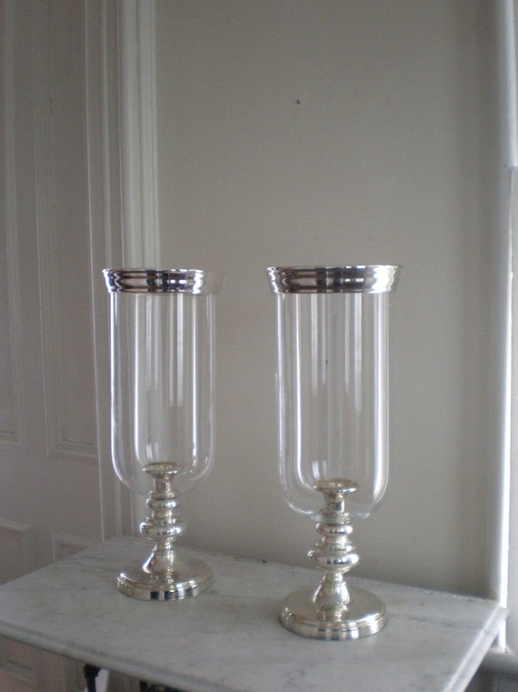 RESERVED Silver Plate Hurricane Candle Holders / Godinger - RESERVED Silver Plate Hurricane Candle Holders / Godinger 21