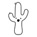 Handmade Clear Rubber Happy Cactus Stamp