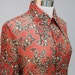 70s vintage sheer floral blouse, medium