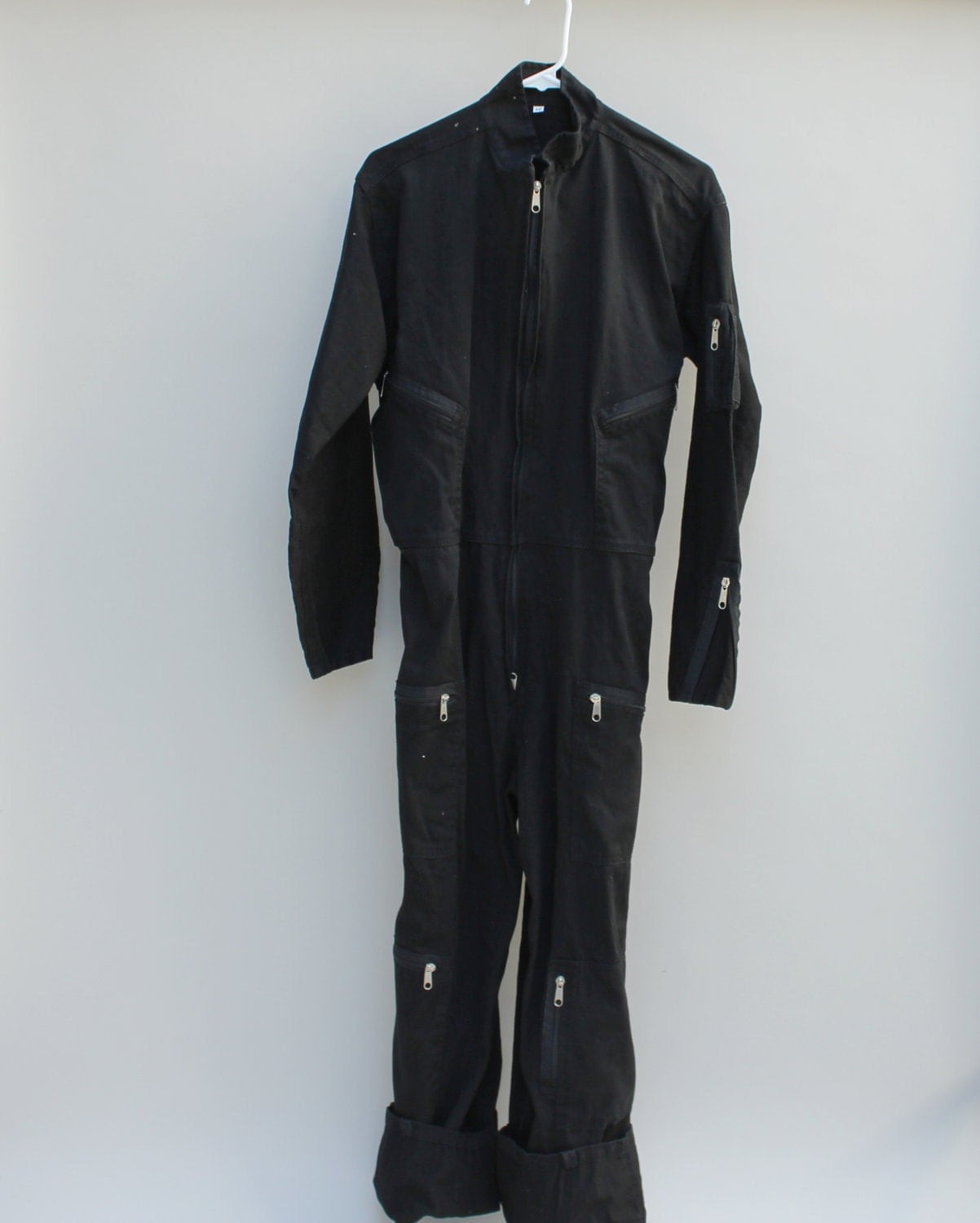 80s Vintage Men's Black Cotton Jumpsuit by AttentionSpanVintage