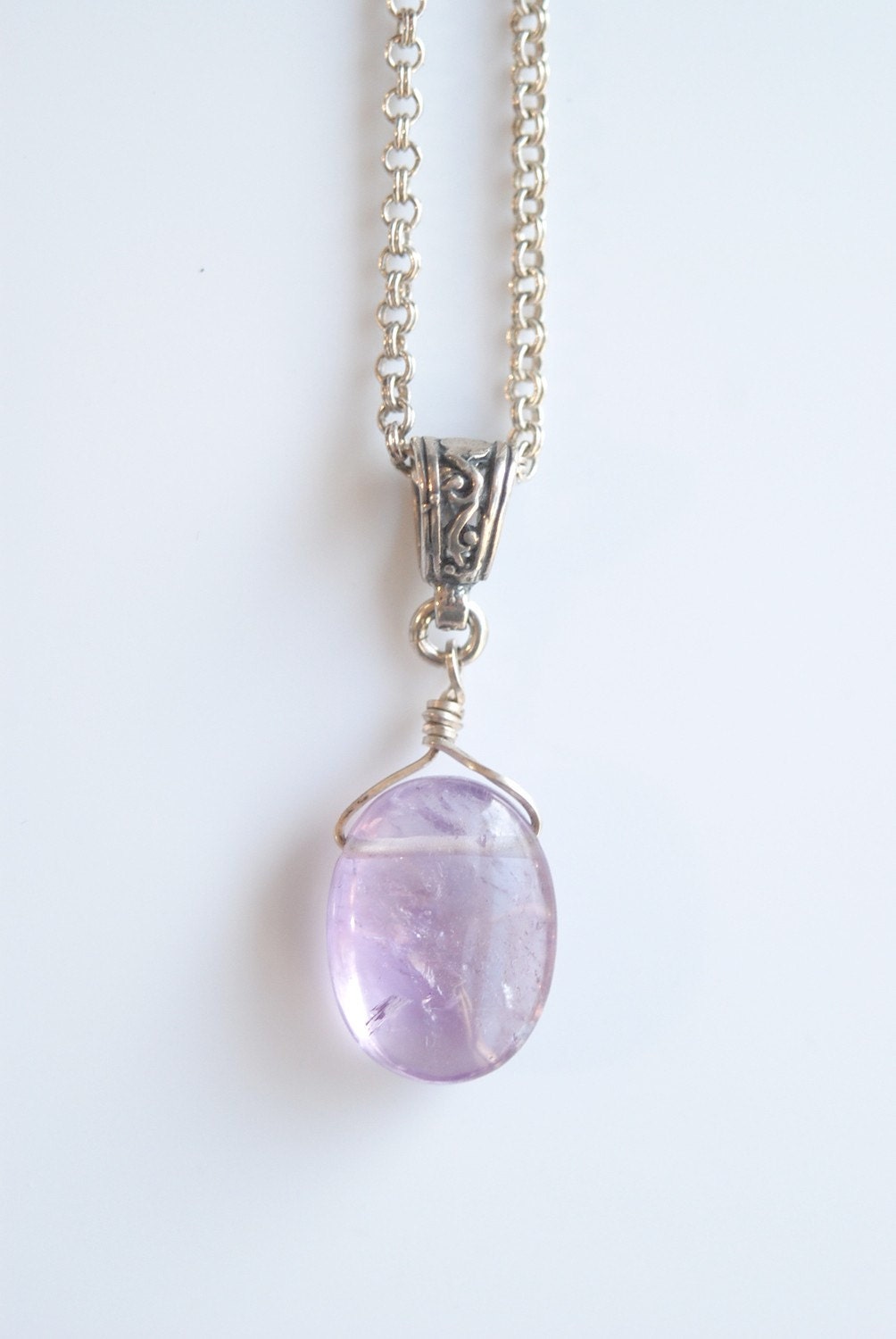 Spiritual Protection necklace Purple Amesthyst Pendant