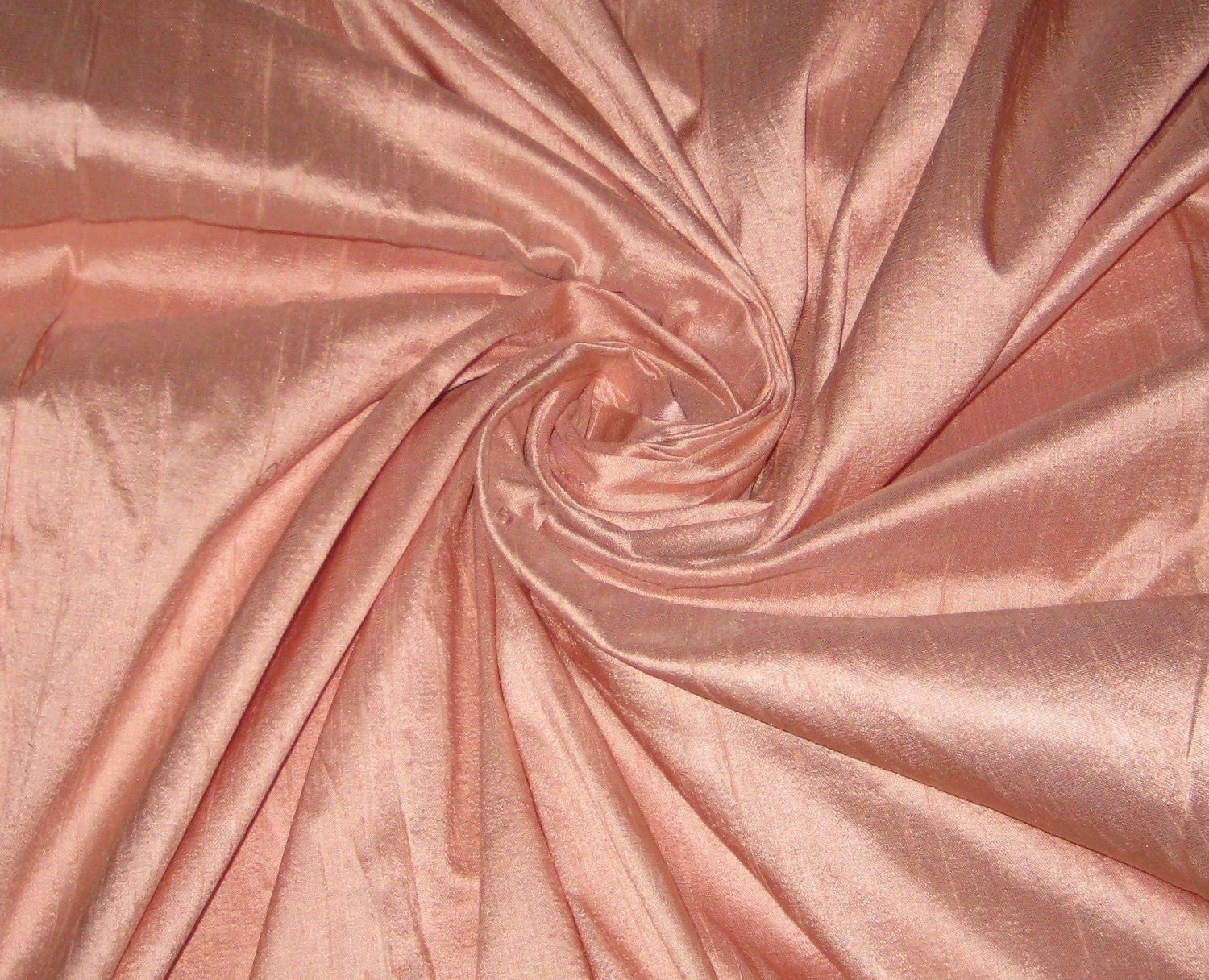 Peach 100% dupioni silk fabric yardage By the Yard 45