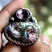 Amethyst, Abalone Shell and Sterling Silver Cocktail Ring- Soulmates...