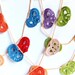 Crocheted hearts garland - colorful wedding decorations, ornaments