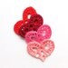 Crochet hearts applique - red hearts embellishment - Valentines day hearts - wedding hearts decorations - red lace hearts - set of 4