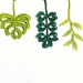 Autumn leaves, crocheted applique, green embellishment, scrapbooking, woodland decor /set of 3/
