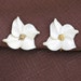 1940s Ivory Flower Earrings with Gold Nugget