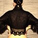 Crochet Shrug, Knit Shrug, Black Bolero Jacket, Sweater Shrug, Ruffle Bridal Shrug Bolero, Winter Wedding Shrug, 3 4 Sleeve Crochet Cape