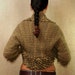 Chanson d'Amour / Hand Knit Bolero Shrug (S-M-L) / Green Gold / Alpaca Wool Loop Cardigan Jacket / 3/4 Sleeved